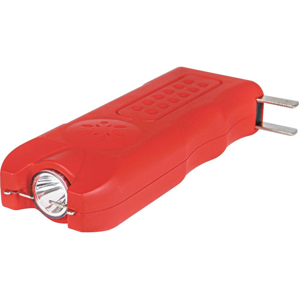 80,000,000 volt MutiGuard Stun Gun Alarm and Flashlight with Built in Charger Red view 3